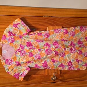 Secret Treasures Pink Orange & White Floral Duster